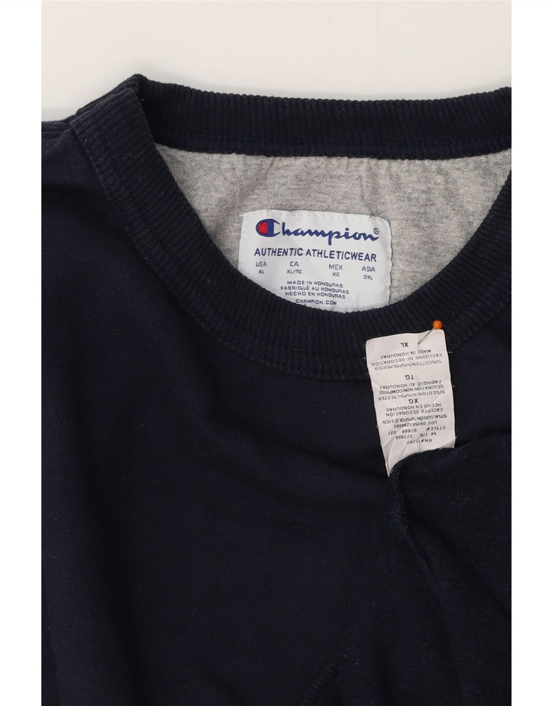 CHAMPION Mens Sweatshirt Jumper XL Navy Blue Cotton