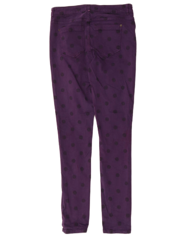 White Stuff Womens Skinny Jeans UK 8 Small W28 L29 Purple Spotted Cotton
