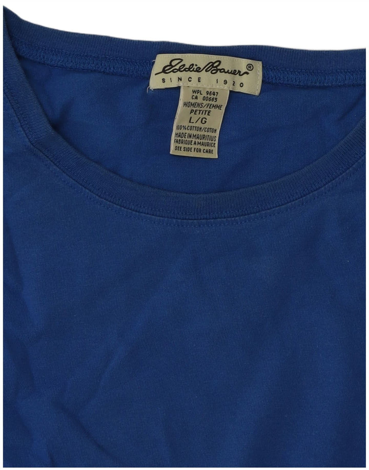 Eddie Bauer Womens Vest Top UK 16 Large Blue Cotton