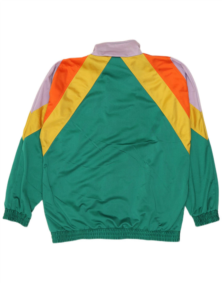 Master Mens Tracksuit Top Jacket Medium Green Colourblock Polyester