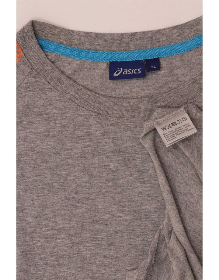 Asics Mens Graphic T-Shirt Top XL Grey Cotton