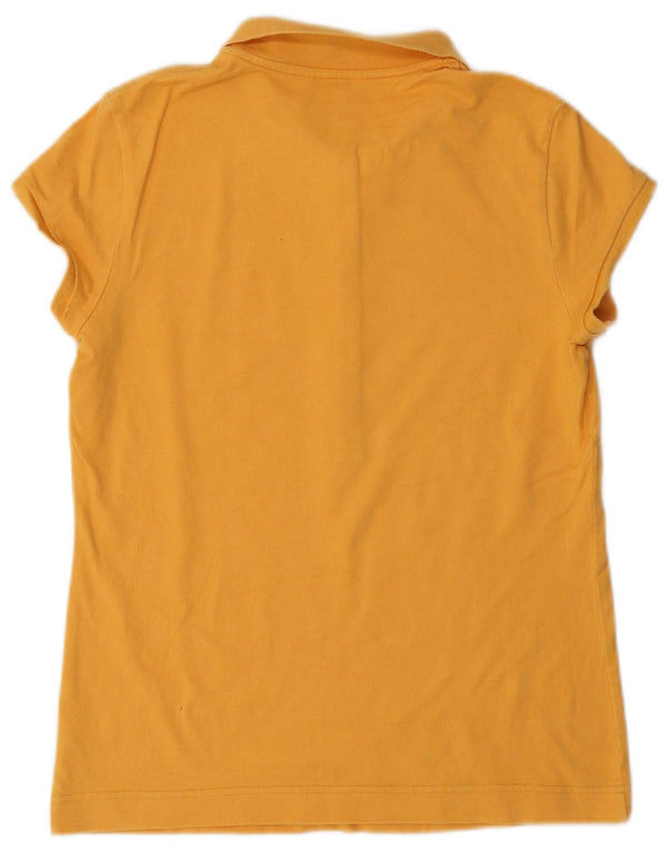 Calvin Klein Womens Polo Shirt UK 14 Medium Yellow Cotton