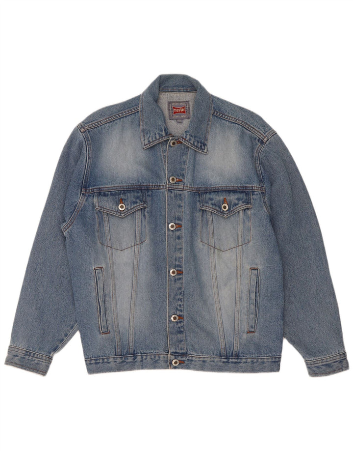 Master Mens Denim Jacket UK 38 Medium Blue Cotton