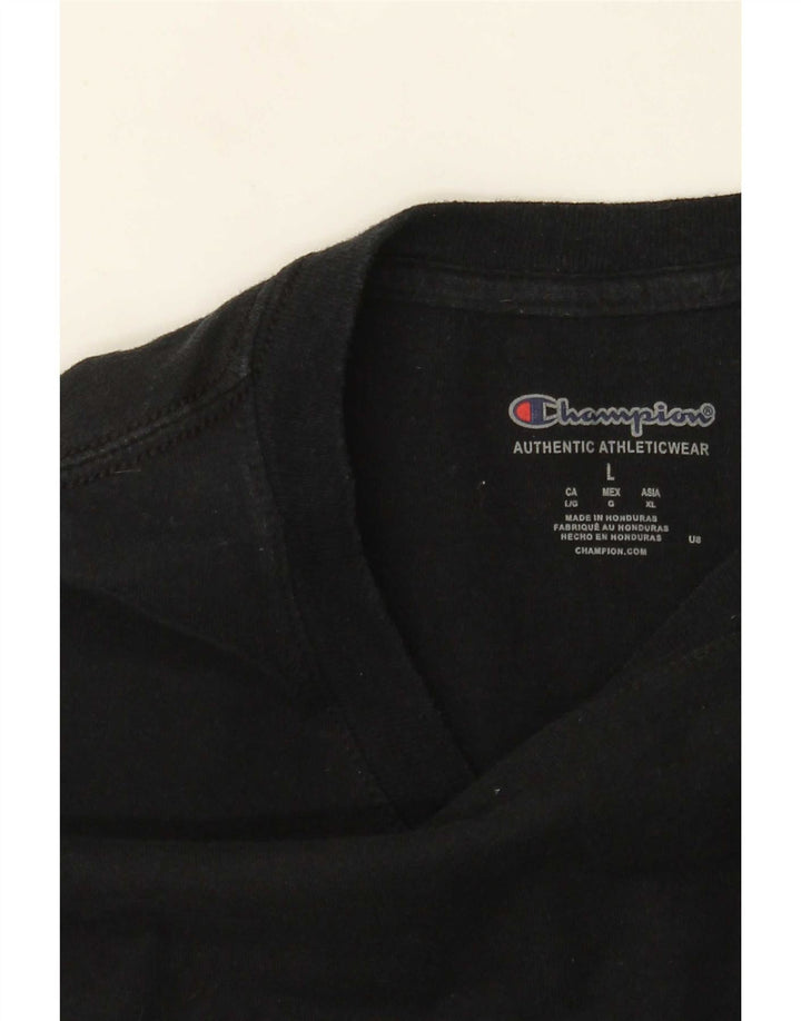 Champion Mens Top Long Sleeve Large Black
