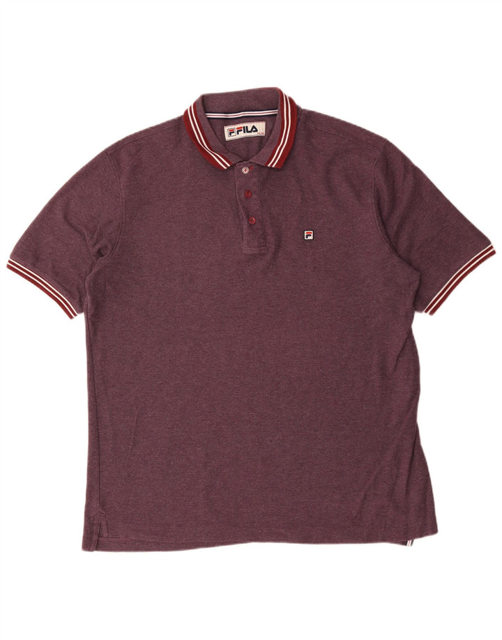 Fila Mens Polo Shirt IT 56 2XL Burgundy Polyester