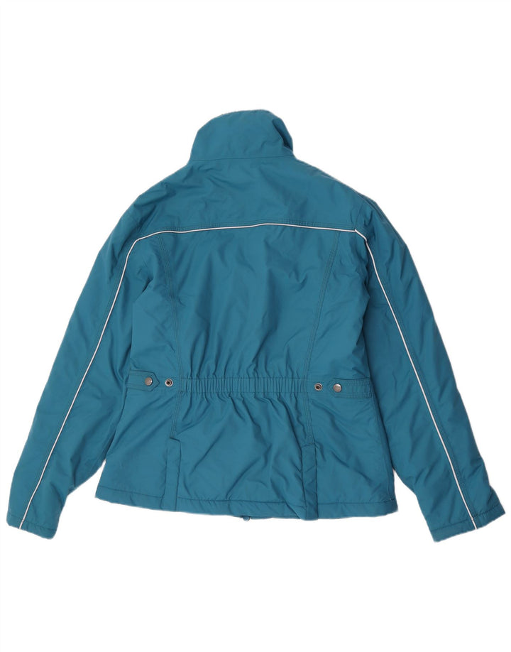 Vintage Womens Windbreaker Jacket UK 14 Medium Blue Nylon
