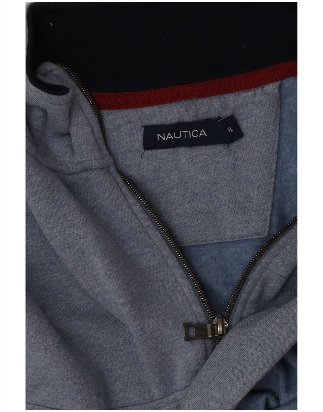 Nautica Mens Zip Neck Sweatshirt Jumper XL Blue