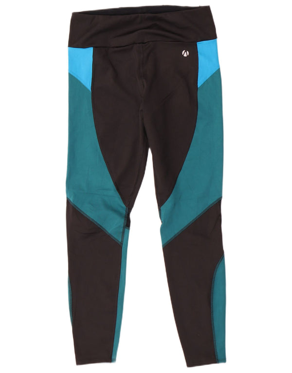 Marks & Spencer Womens Leggings UK 14 Medium Black Colourblock Polyester