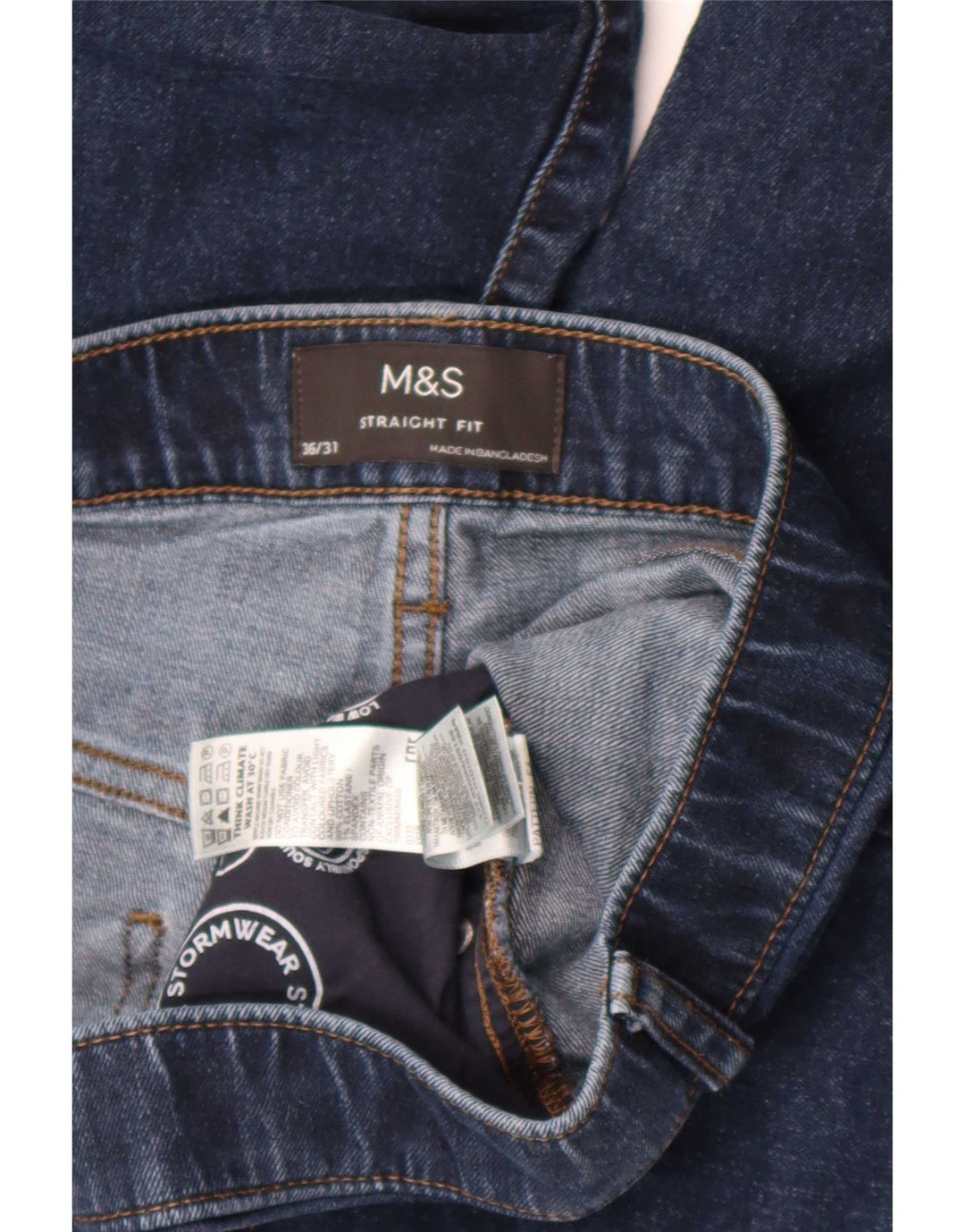 Marks & Spencer Mens Straight Jeans W36 L28 Navy Blue Cotton