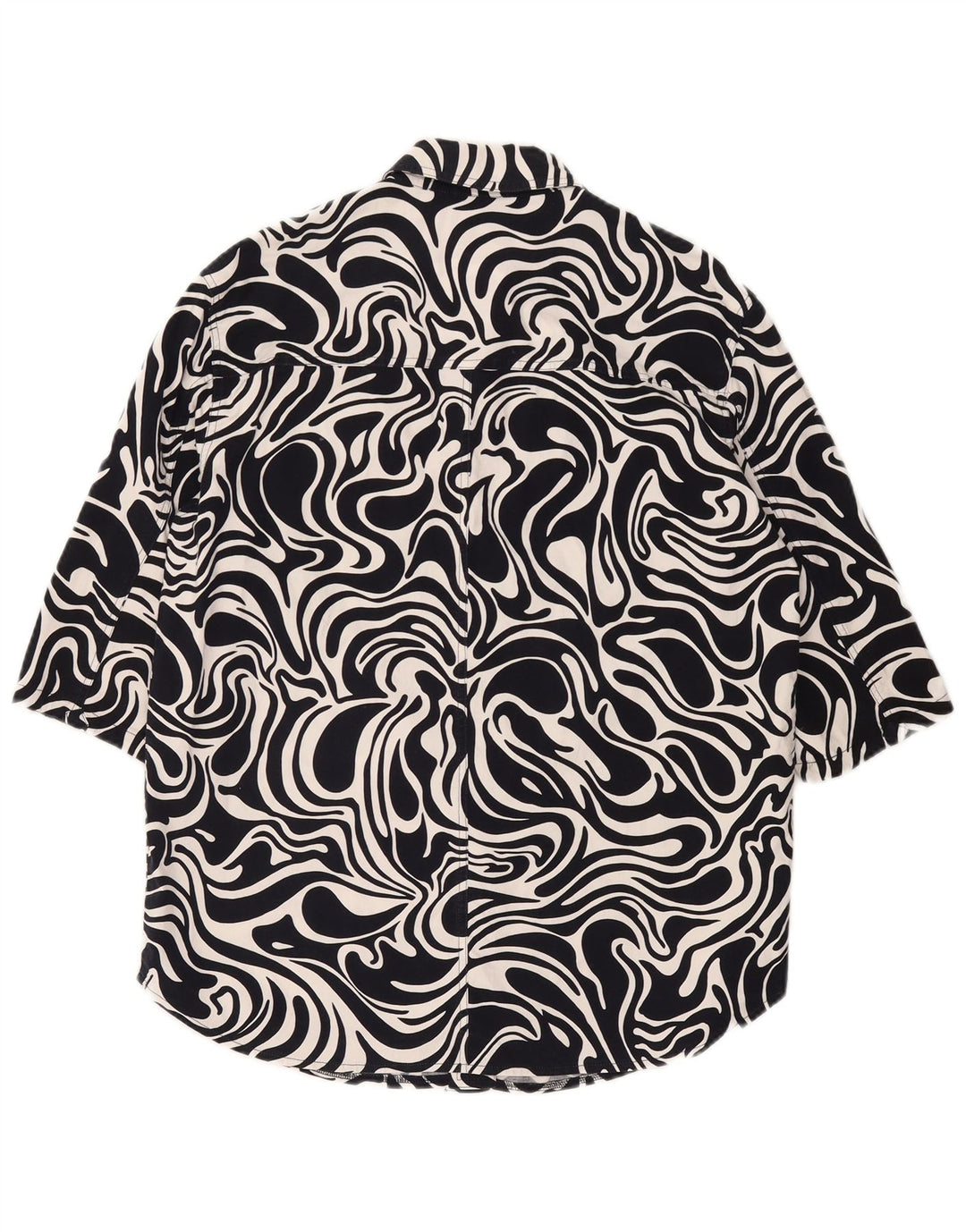 Laurel Womens Overshirt 1/2 Sleeve Shirt IT 42 Medium Navy Blue Geometric
