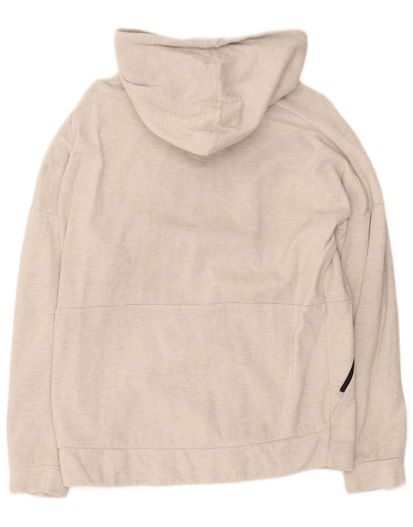 Adidas Womens Zip Hoodie Sweater UK 16/18 Large Grey Flecked Cotton