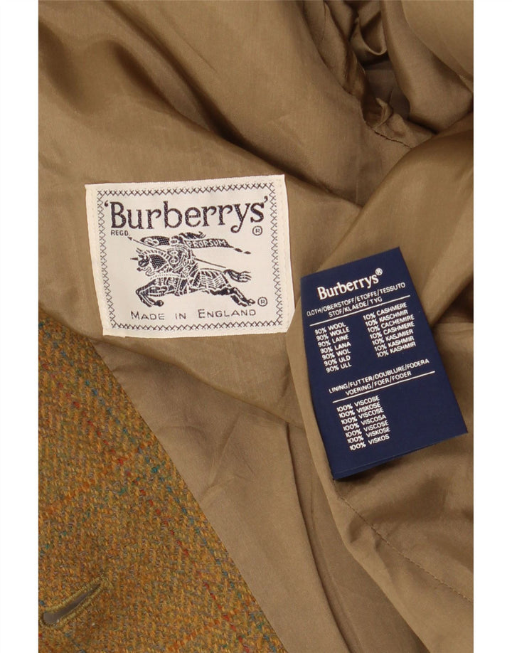 BURBERRY Womens 2 Button Blazer Jacket UK 12 Medium Beige Check Wool