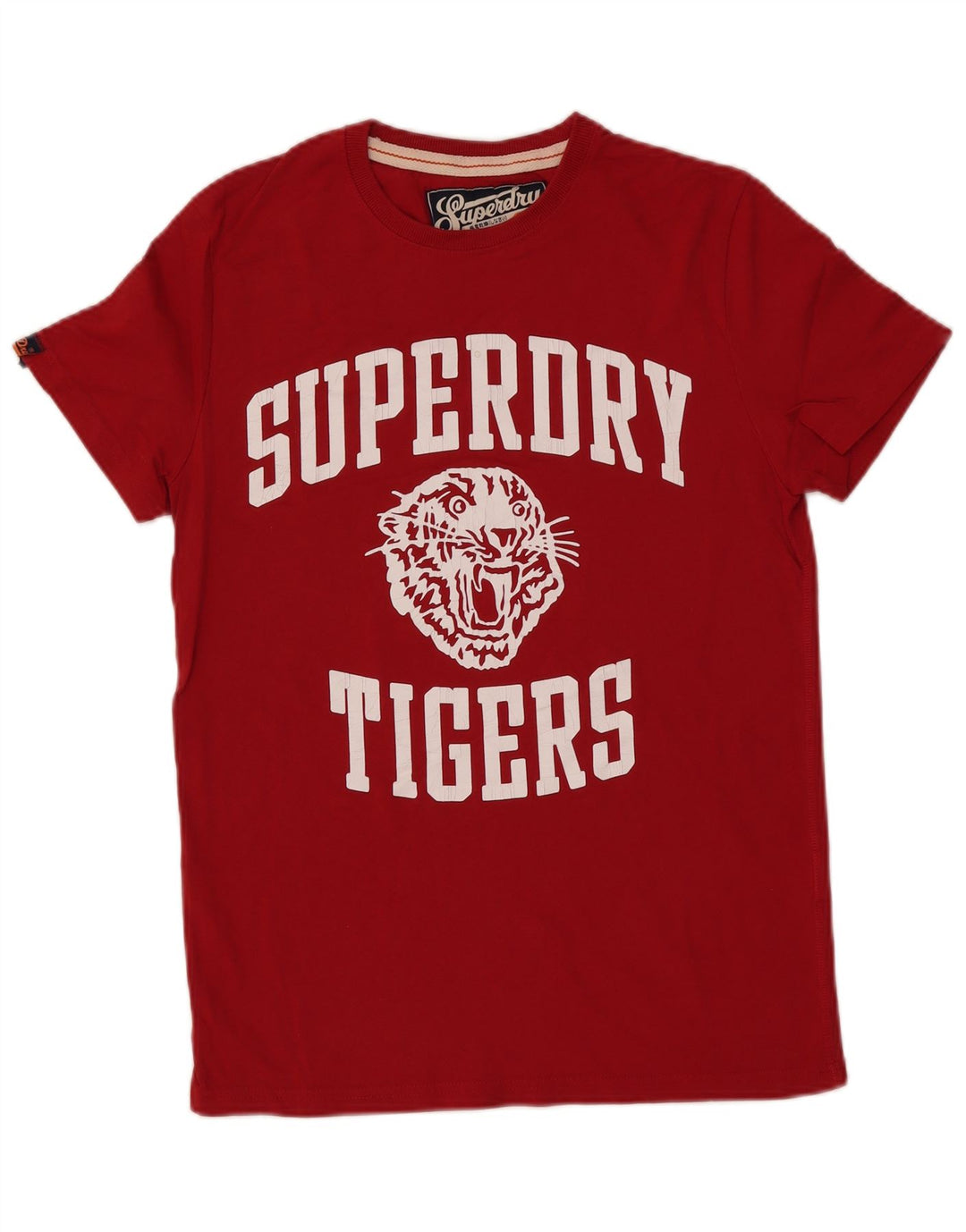 Superdry Mens Tigers Graphic T-Shirt Top Medium Red Cotton