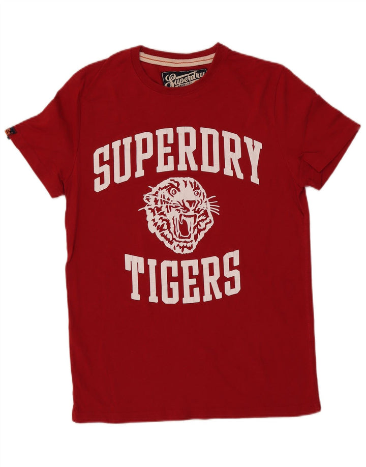 Superdry Mens Tigers Graphic T-Shirt Top Medium Red Cotton