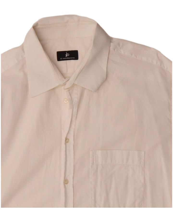 Roccobarocco Mens Shirt Size 18 1/2 46 2XL White