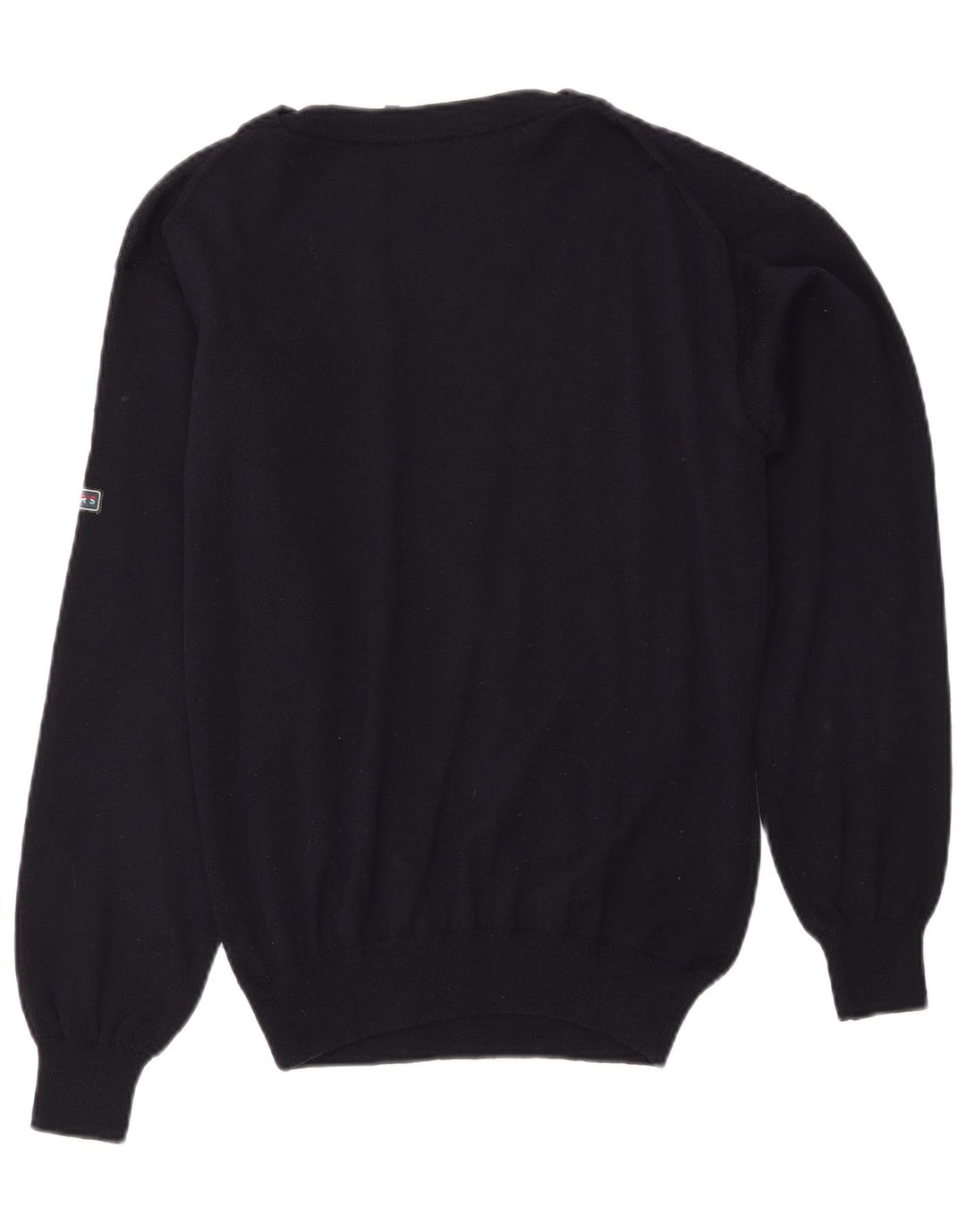 VINTAGE Mens Boat Neck Jumper Sweater Medium Navy Blue