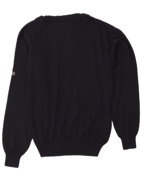 VINTAGE Mens Boat Neck Jumper Sweater Medium Navy Blue