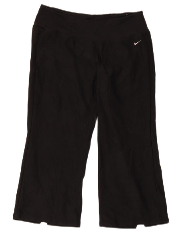 Nike Womens Capri Tracksuit Trousers US 8/10 Medium Black Polyester