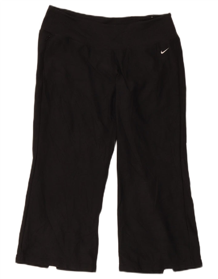 Nike Womens Capri Tracksuit Trousers US 8/10 Medium Black Polyester