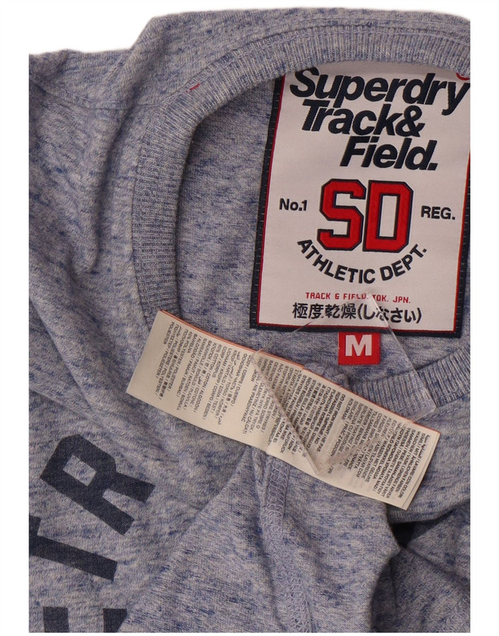 SUPERDRY Mens Graphic T-Shirt Top Medium Navy Blue Cotton