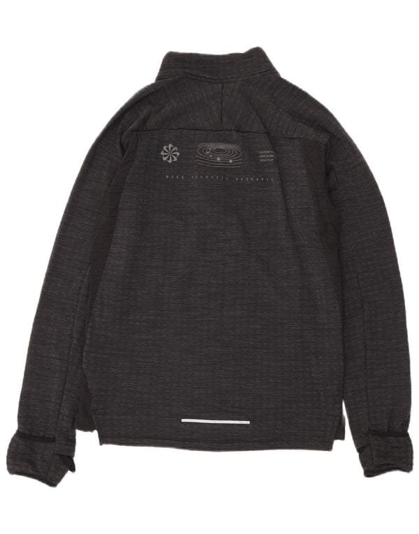 Nike Mens Tracksuit Top Jacket Small Black Flecked Polyester