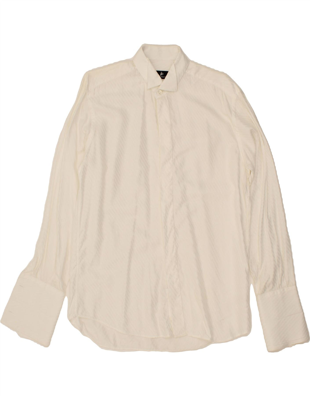 ROCCOBAROCCO Mens Formal Shirt Size 15 38 Medium White Striped Cotton Vintage Roccobarocco and Second-Hand Roccobarocco from Messina Hembry 