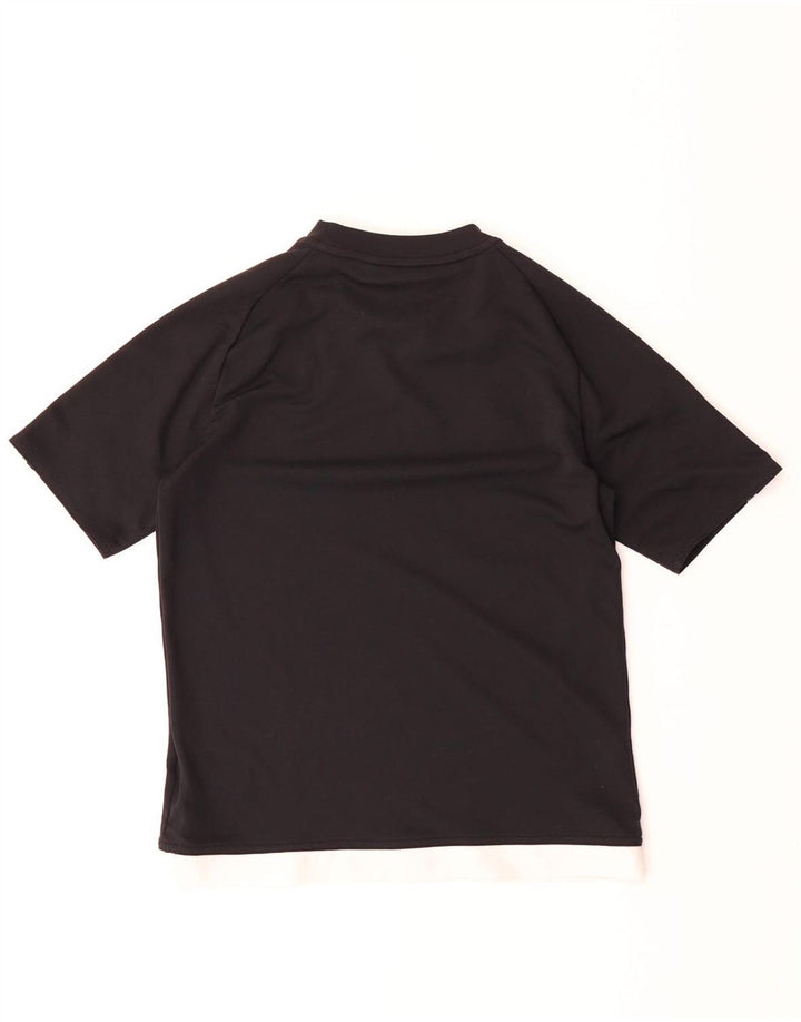 ADIDAS Boys Climalite T-Shirt Top 11-12 Years Black Polyester