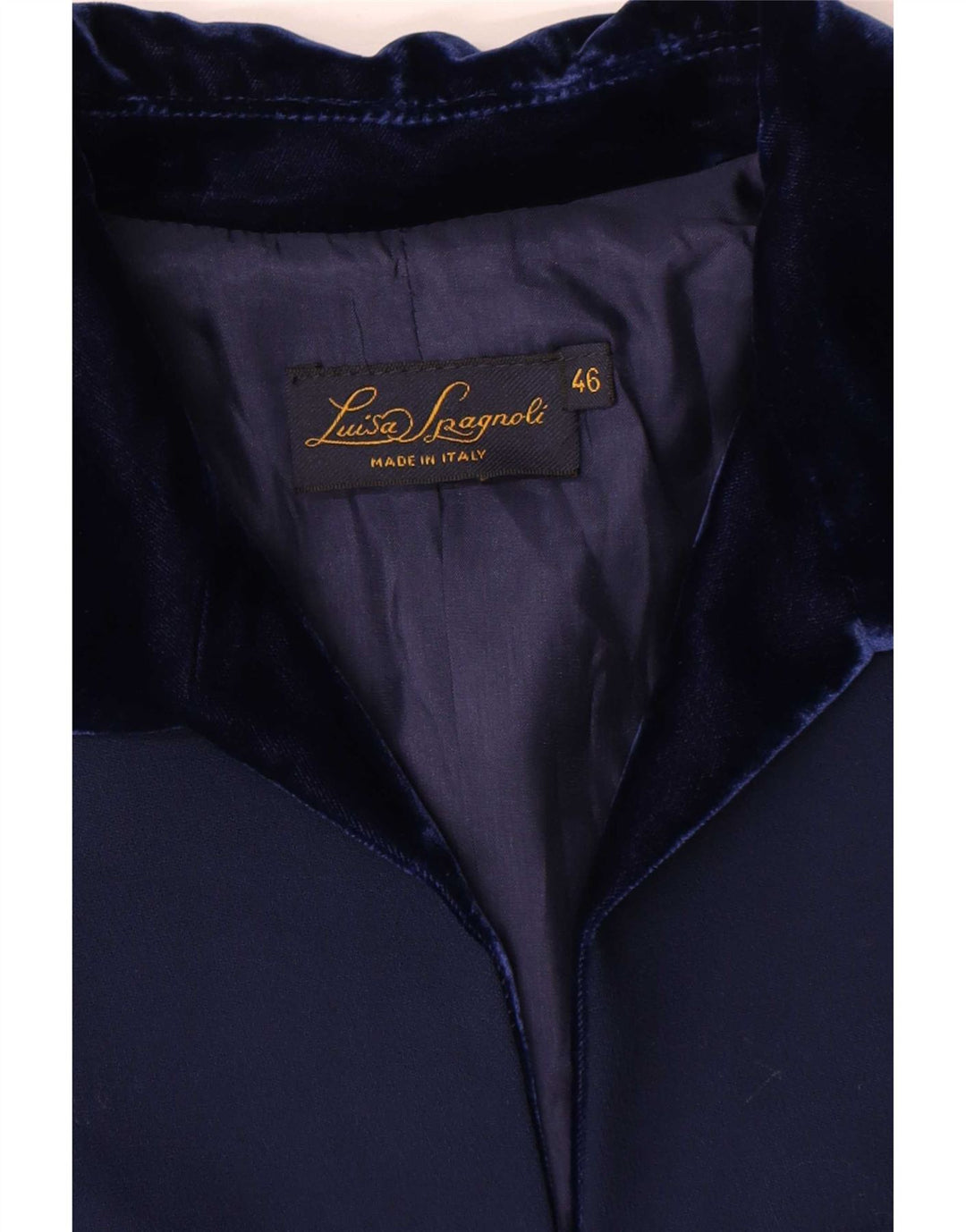 Luisa Spagnoli Womens 3 Button Blazer Jacket IT 46 Large Navy Blue Wool