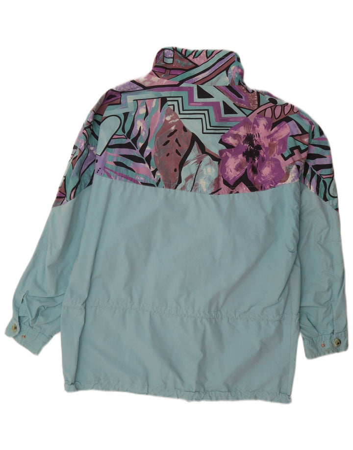 Maser M Womens Oversized Raincoat UK 10 Small Turquoise Geometric