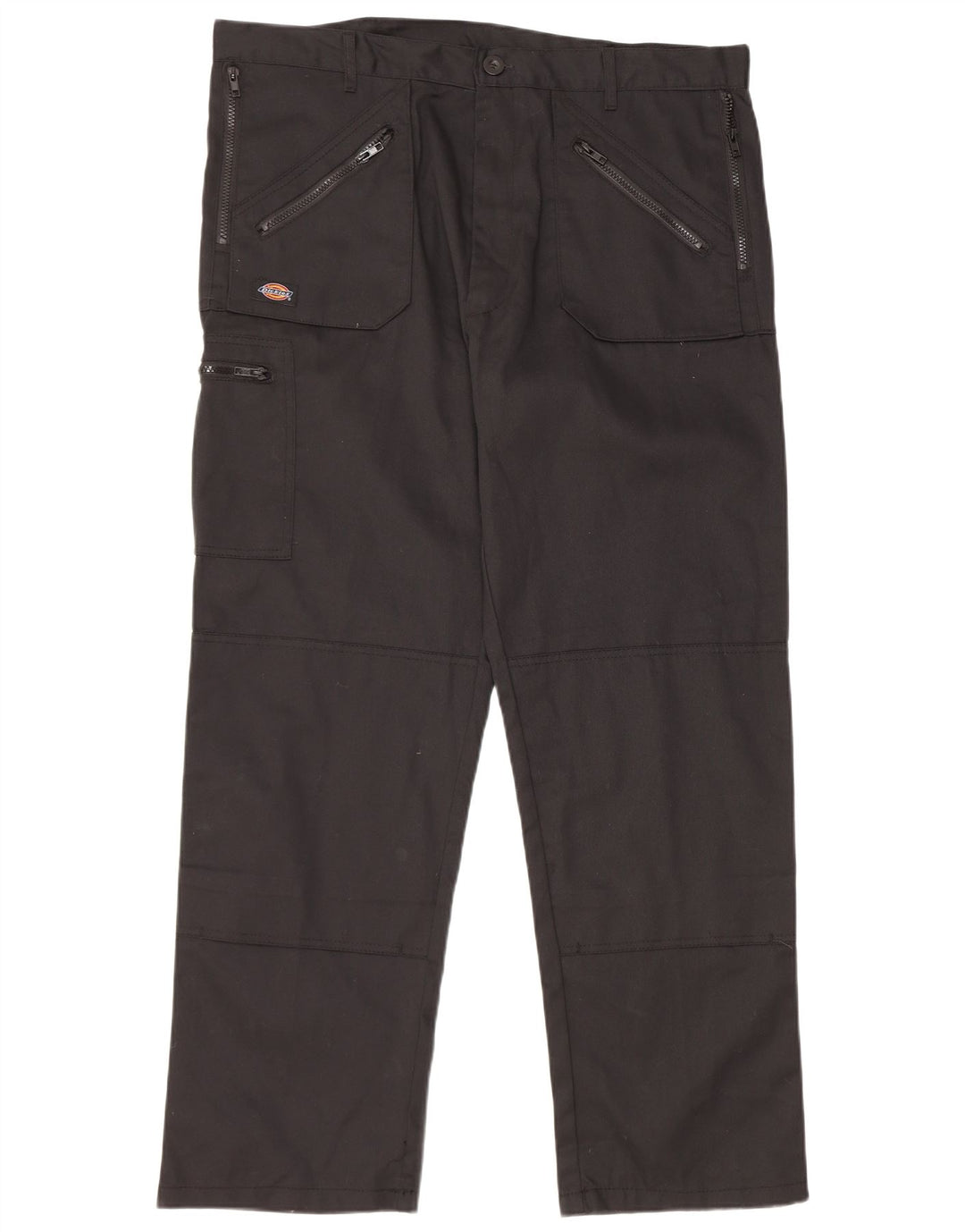 DICKIES Mens Straight Cargo Trousers W38 L30 Black Polyester