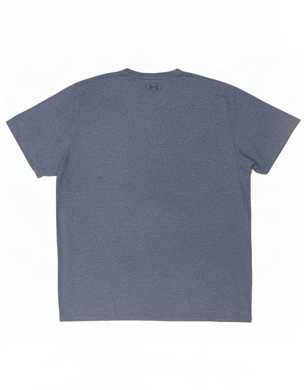 Under Armour Mens Heat Gear Loose Fit T-Shirt Top Large Blue Flecked