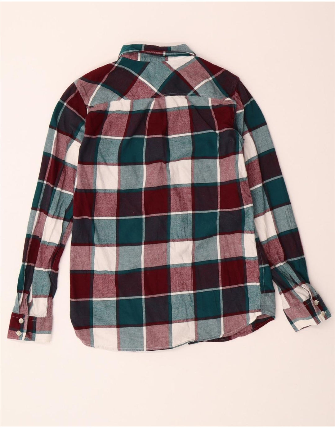 EDDIE BAUER Womens Longline Flannel Shirt UK 10 Small Multicoloured Check Vintage Eddie Bauer and Second-Hand Eddie Bauer from Messina Hembry 