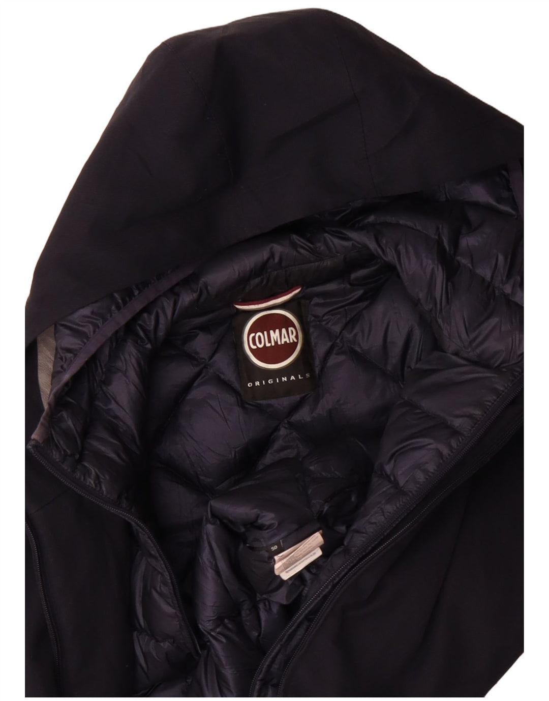 Colmar Mens Hooded Windbreaker Jacket IT 50 Large Navy Blue Polyester