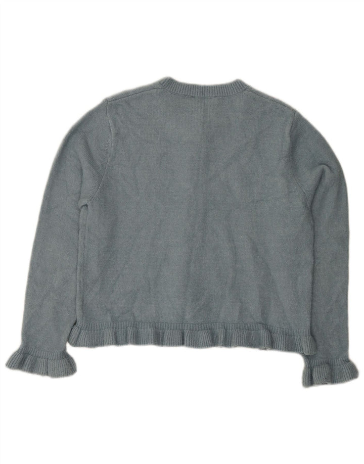 Zara Womens Cardigan Sweater UK 14 Medium Blue Polyester