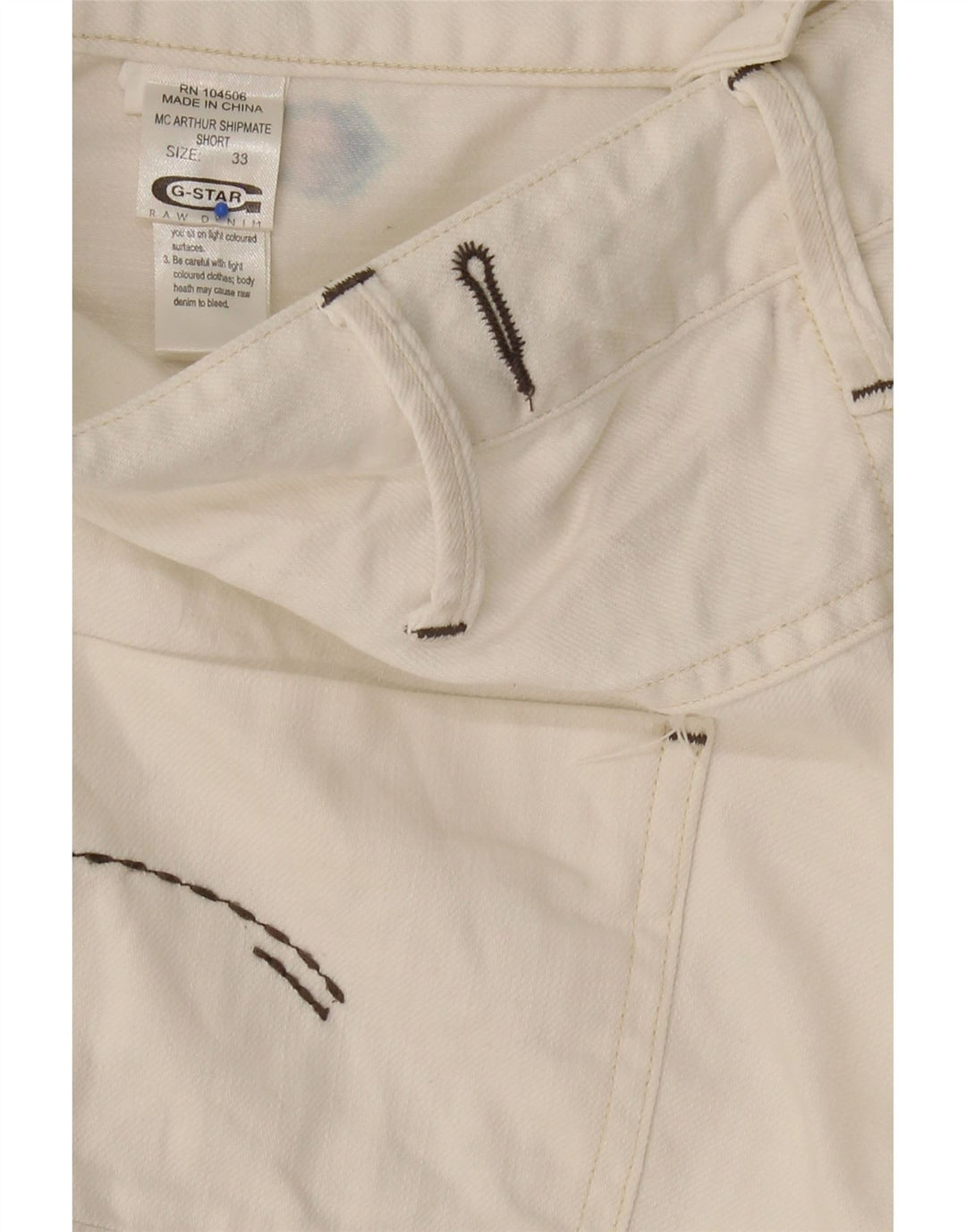 G-STAR Womens Denim Shorts W33 Large White Cotton Vintage G-Star and Second-Hand G-Star from Messina Hembry 