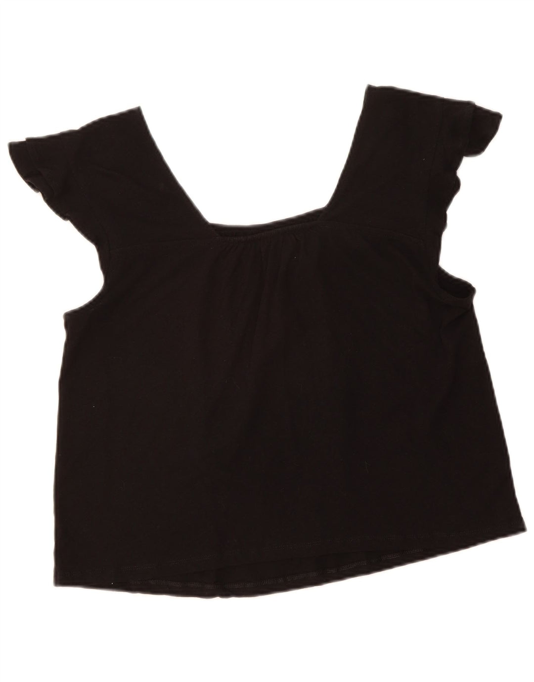 BENETTON Womens Crop Crop Top UK 14 Medium Black