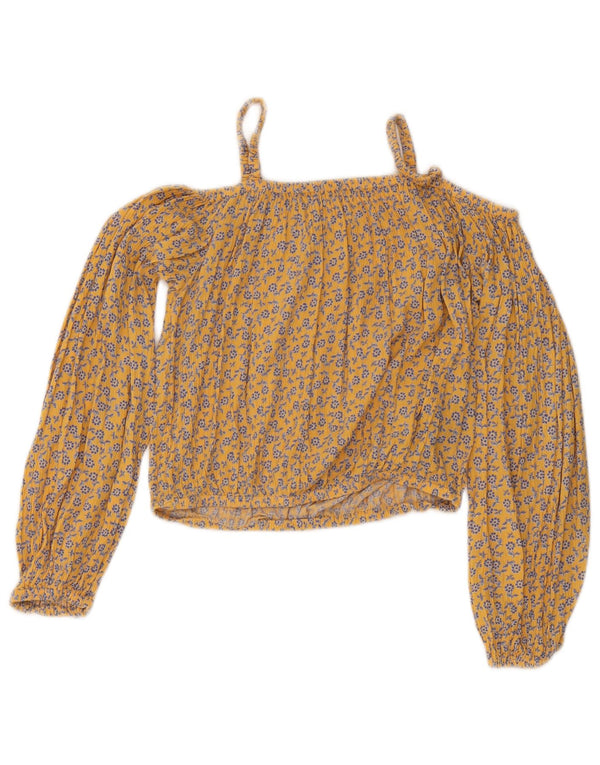 Marks & Spencer Girls Crop Off Shoulder Top 12-13 Years Orange Floral