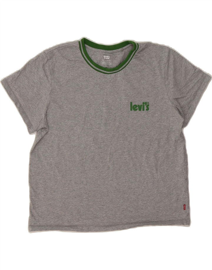 LEVI'S Womens Crop T-Shirt Top UK 16 Large Grey Vintage Levi's and Second-Hand Levi's from Messina Hembry 