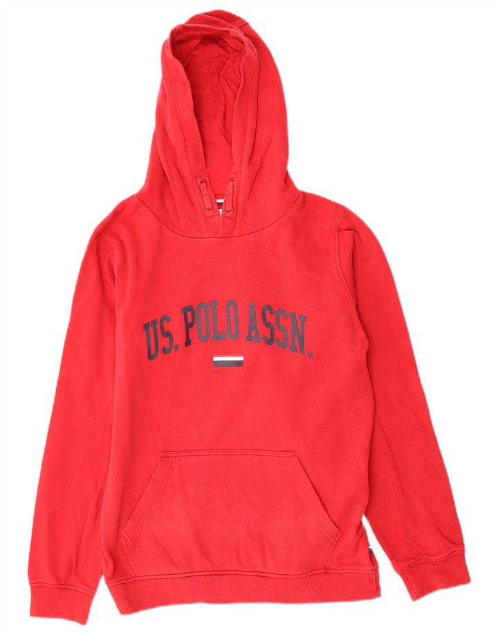 U.S. POLO ASSN. Boys Graphic Hoodie Jumper 12-13 Years Red Cotton
