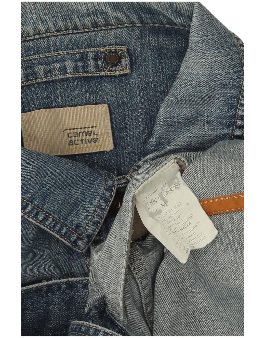 Camel Active Mens Denim Jacket UK 38 Medium Blue Cotton