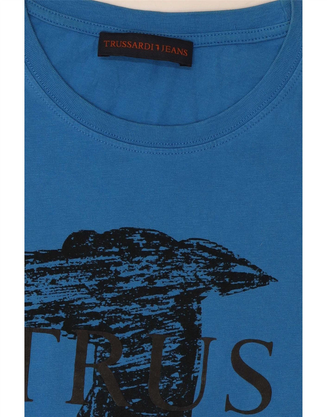 Trussardi Jeans Mens Graphic T-Shirt Top Medium Blue