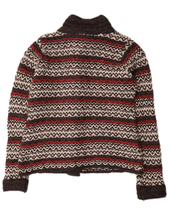 Per Una Womens Cardigan Sweater UK 14 Medium Grey Striped Acrylic
