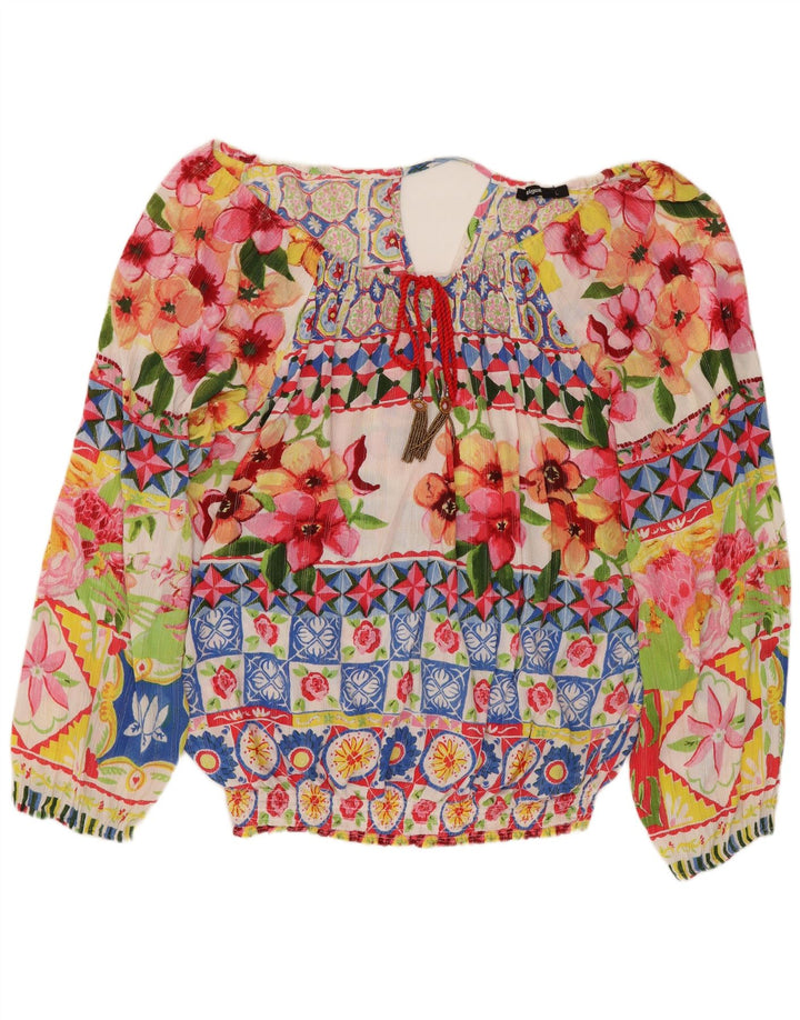 DESIGUAL Womens Oversized Blouse Top UK 16 Large Multicoloured Floral