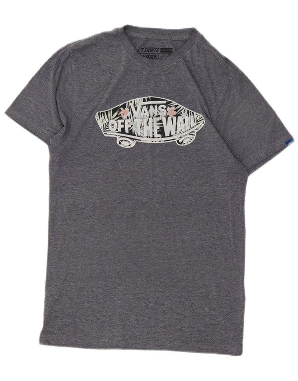 VANS Mens Custom Fit Graphic T-Shirt Top Small Navy Blue Cotton