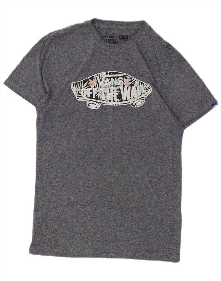 VANS Mens Custom Fit Graphic T-Shirt Top Small Navy Blue Cotton