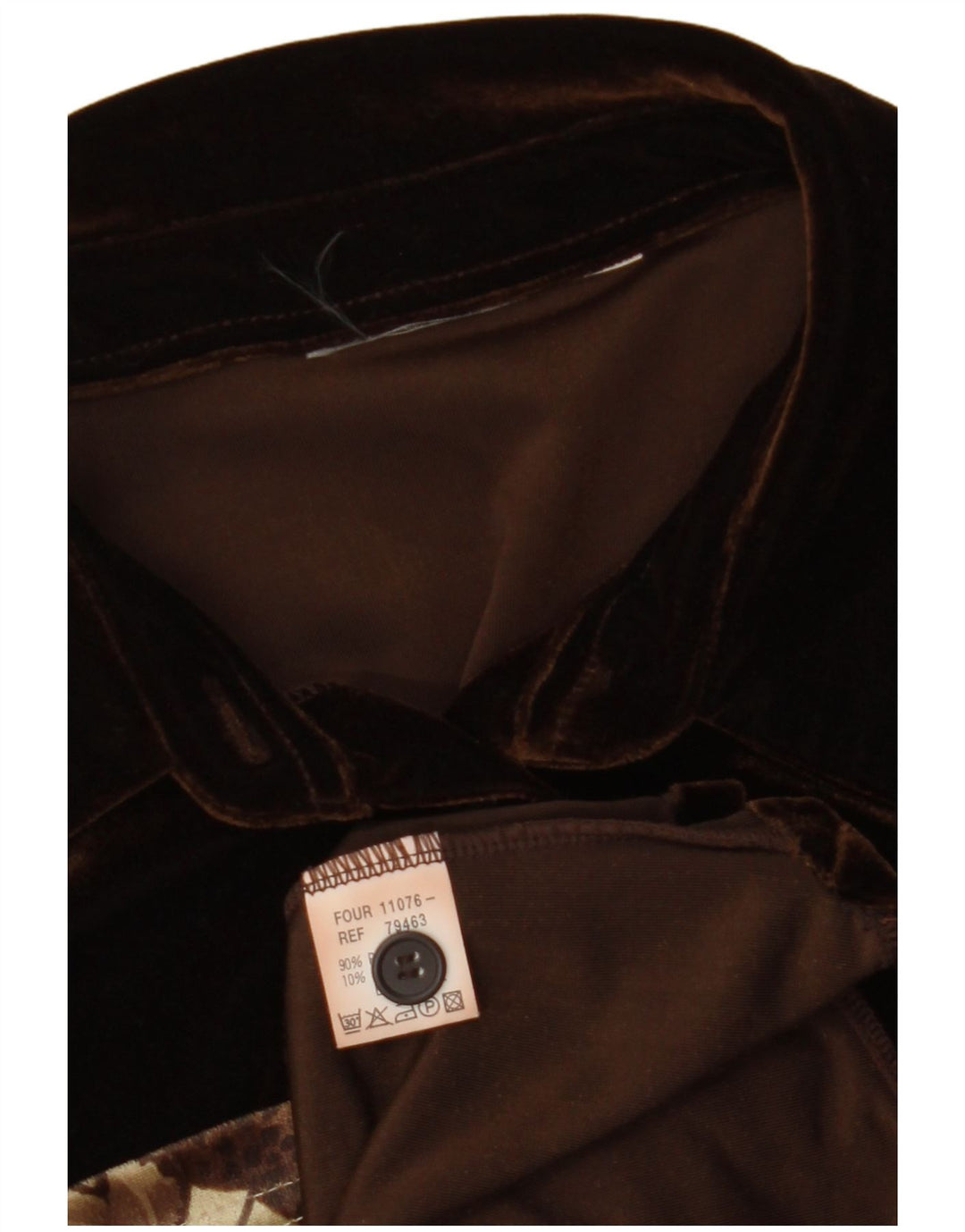 VINTAGE Womens Velour Sleeveless Shirt Blouse UK 12 Medium Brown Floral