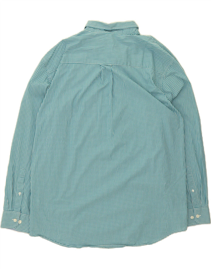 IZOD Mens NON - IRON Shirt 2XL Blue Check Cotton Vintage Izod and Second-Hand Izod from Messina Hembry 