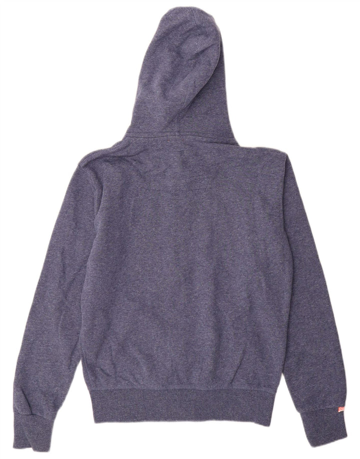 SUPERDRY Mens Zip Hoodie Sweater Medium Blue Cotton