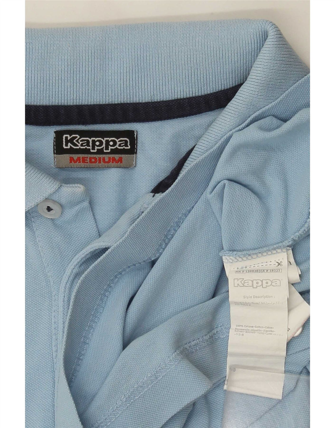 Kappa Mens Polo Shirt Medium Blue Cotton
