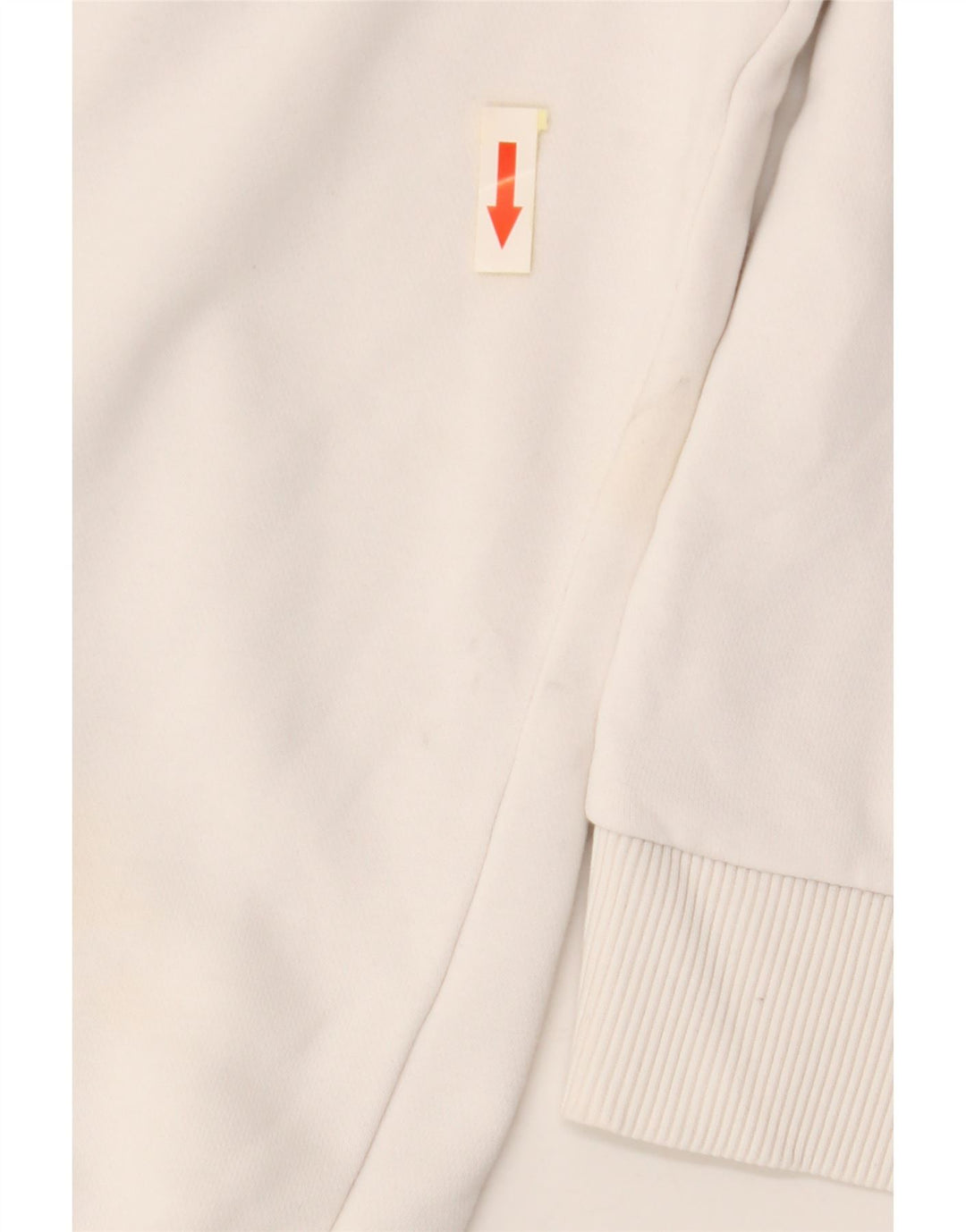 FILA Womens Crop Graphic Hoodie Jumper UK 10 Small White Cotton